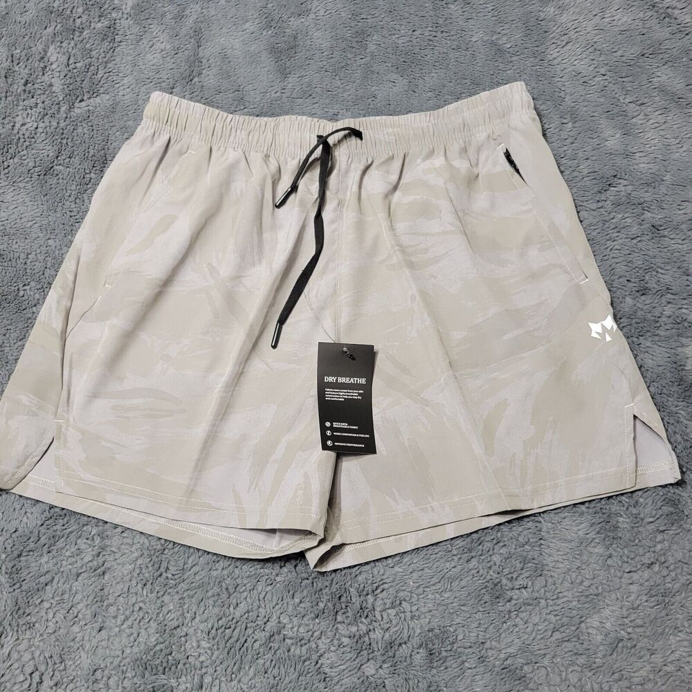 Workflow Mens Extra Large Grey Camo‎ Athletic Running Hiking Outdoor Zip Pockets